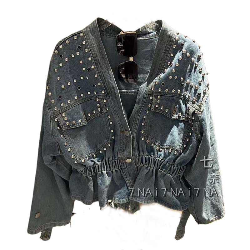 Patchwork Jean Jacket - Women's Heavy Industry Diamond Studded Denim