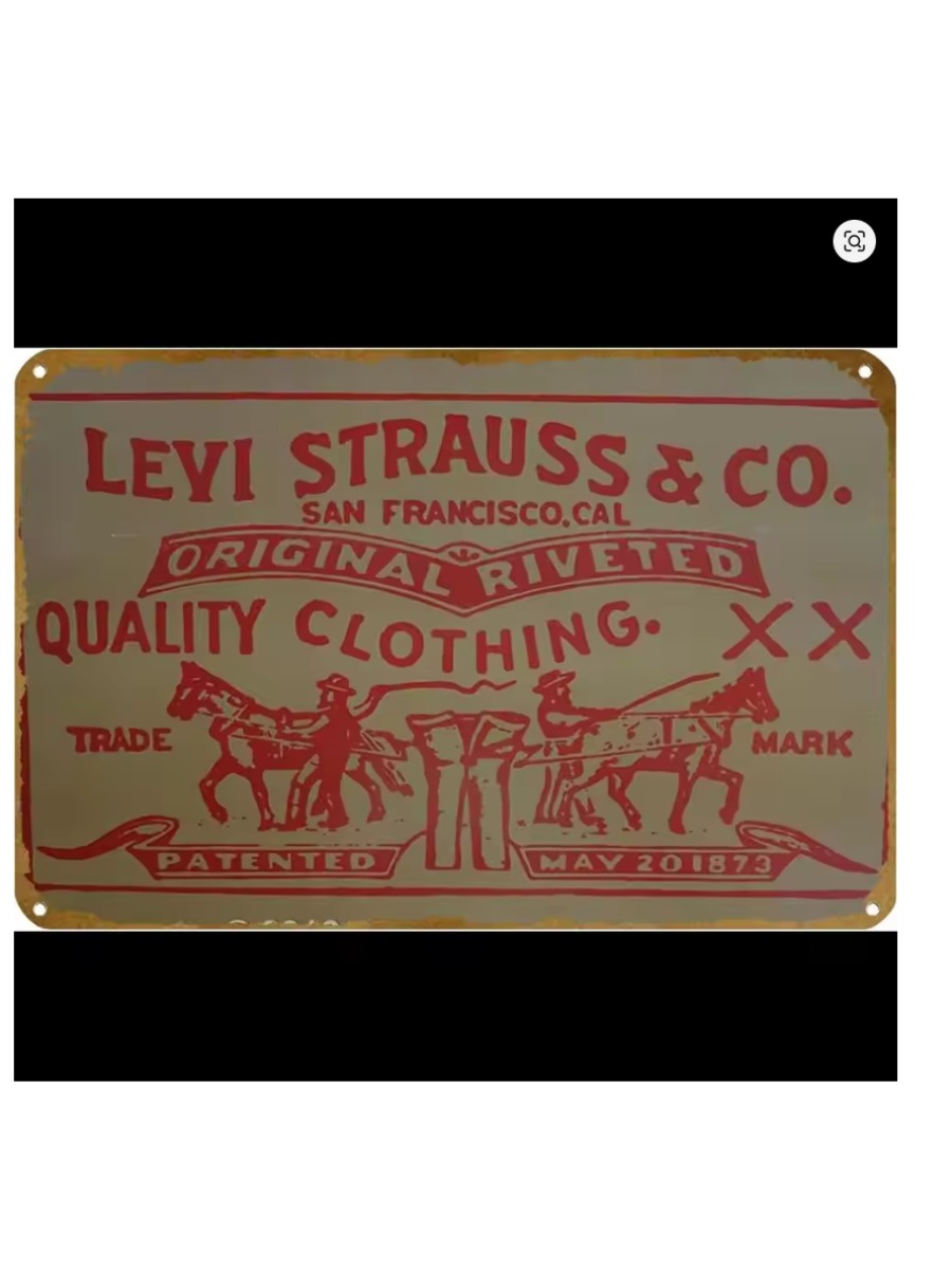 Vintage Fashion Plates - Levi Strauss Co Vintage Metal Tin