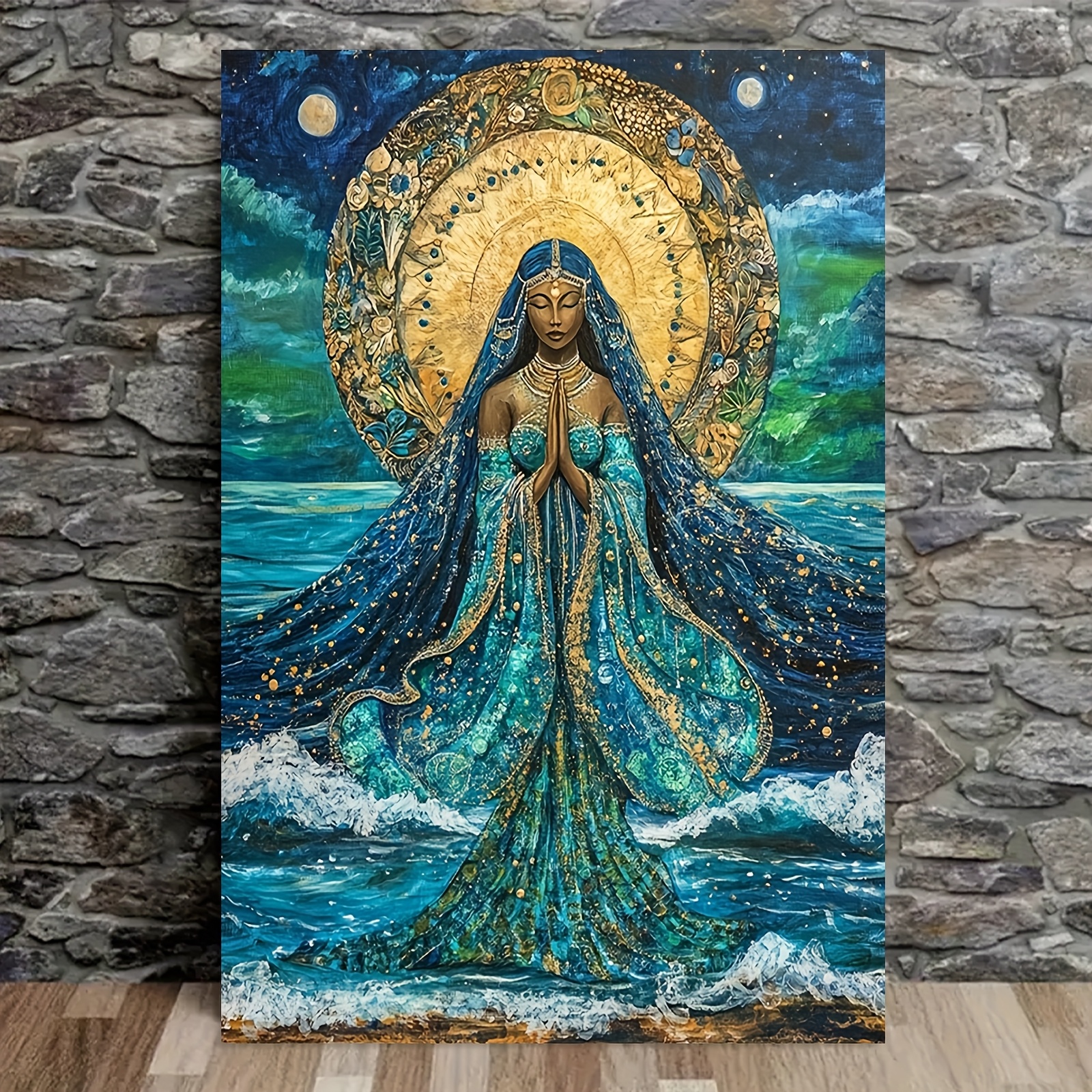 Vintage Fashion Plates - Yemanja Ocean Goddess Metal Tin Sign,