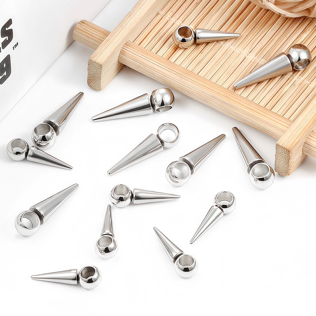 Vintage Fashion Nova - 10pcs Retro Cone Charms Pendants Stainless