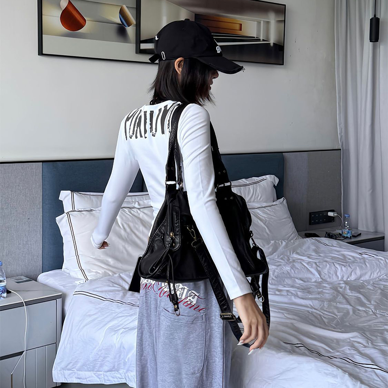 Streetwear Gothic Letter print - Turtleneck Knit 90S reseña y precio