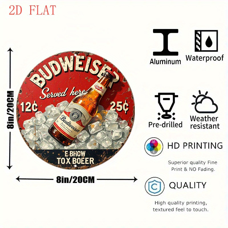 1pc Vintage Beer Logo Metal Wa - Vintage Fashion Plates reseña y precio