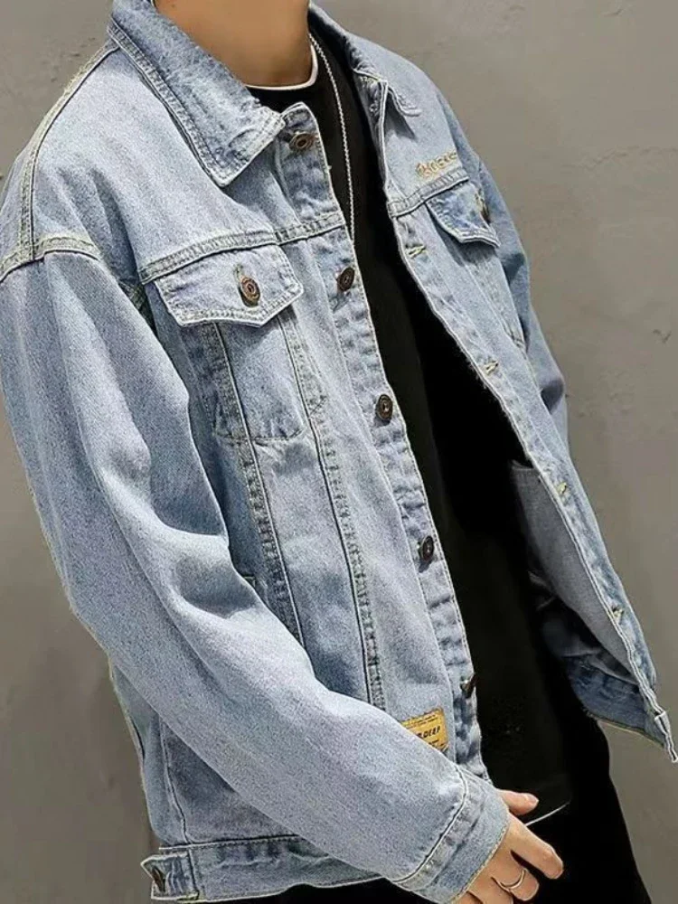 Denim Jackets Man Wide Shoulde - Patchwork Jean Jacket reseña y precio