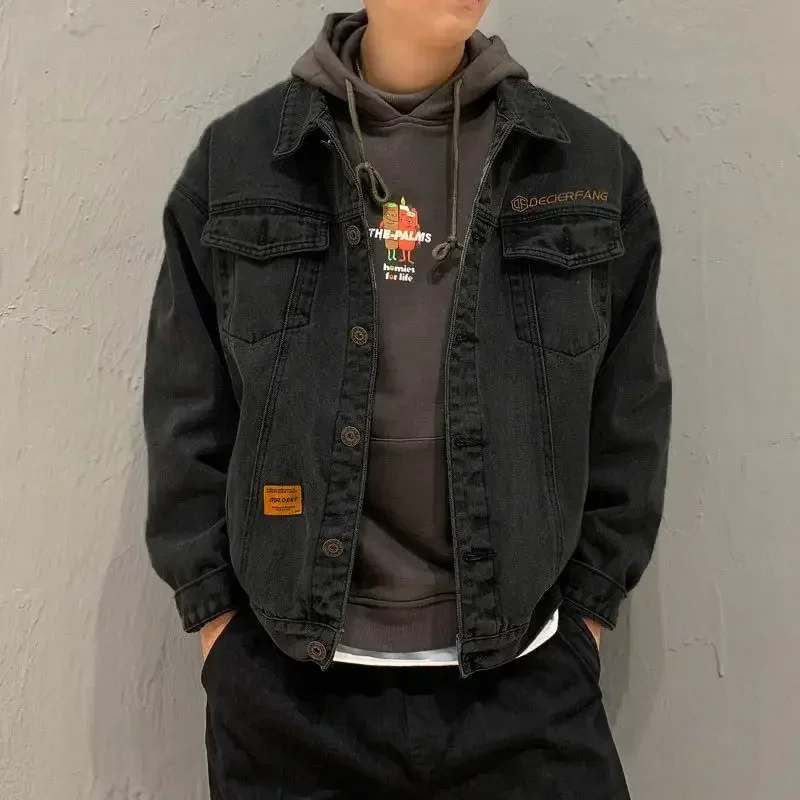 Denim Jackets Man Wide Shoulde - Patchwork Jean Jacket reseña y precio