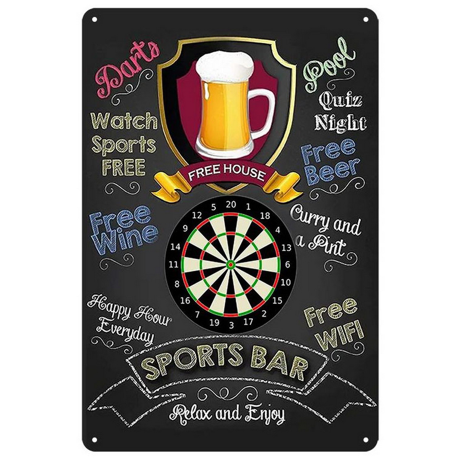 Vintage Darts & Beer Tin Sign, - Vintage Fashion Plates reseña y precio