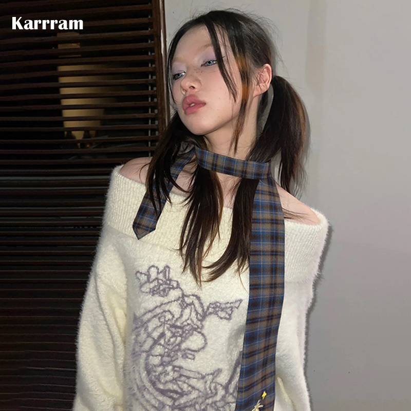 Karrram Japanese Y2k Embroider - Turtleneck Knit 90S reseña y precio