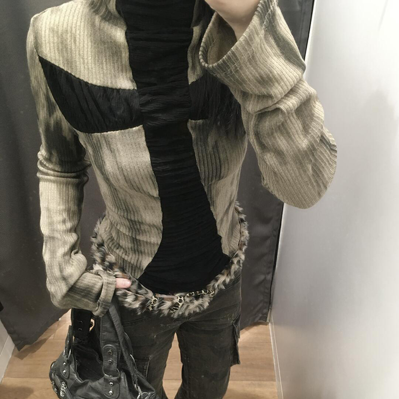 Goth Cross Subculture slim top - Turtleneck Knit 90S reseña y precio