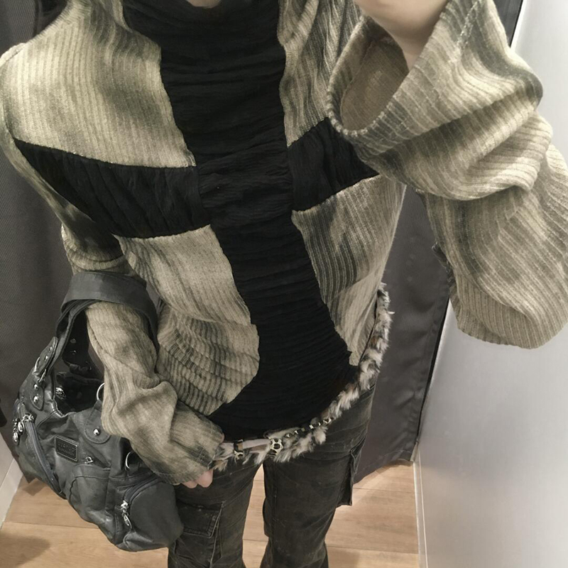 Goth Cross Subculture slim top - Turtleneck Knit 90S reseña y precio