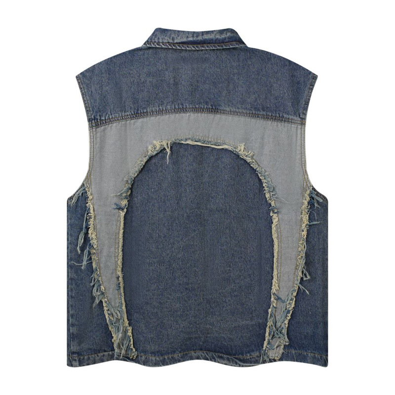 European and American mens Lap - Patchwork Jean Jacket reseña y precio