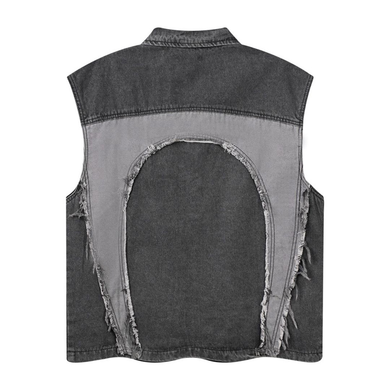 European and American mens Lap - Patchwork Jean Jacket reseña y precio