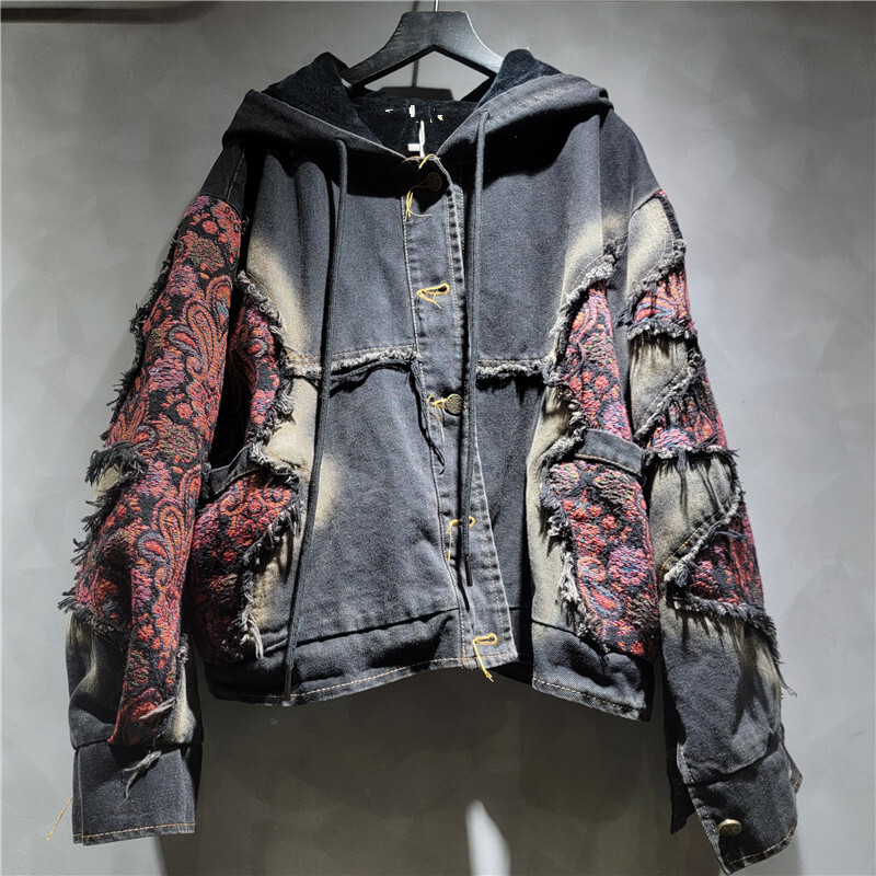 WTHT Fashion Women's Wash Patc - Patchwork Jean Jacket reseña y precio