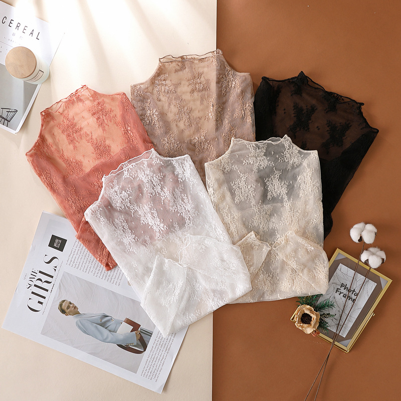 JIAYAN Spring New Lace Blouse  - Turtleneck Knit 90S reseña y precio