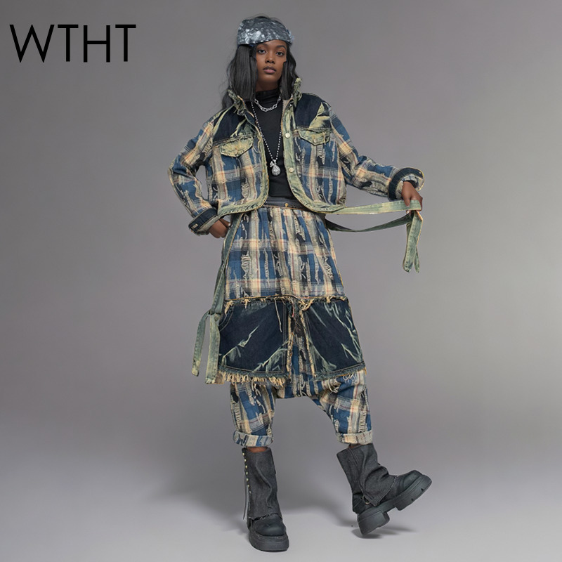 WTHT Fashion Women's Irregular - Patchwork Jean Jacket reseña y precio