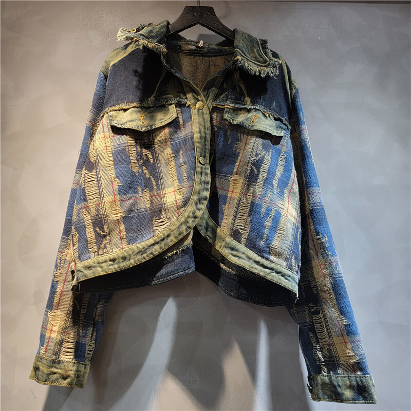 WTHT Fashion Women's Irregular - Patchwork Jean Jacket reseña y precio