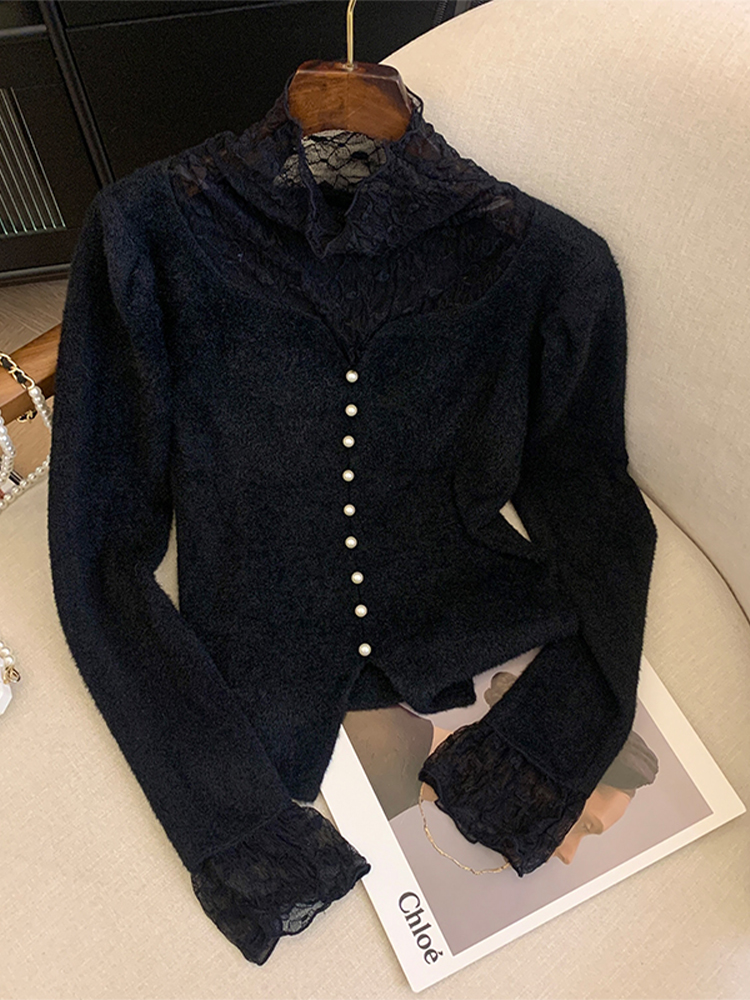 Women's Coffee Pullover Turtle - Turtleneck Knit 90S reseña y precio