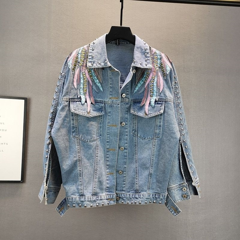2024 New AutumnFashion Rivet W - Patchwork Jean Jacket reseña y precio