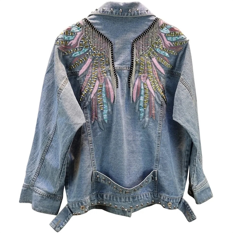 2024 New AutumnFashion Rivet W - Patchwork Jean Jacket reseña y precio