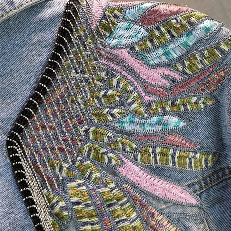 2024 New AutumnFashion Rivet W - Patchwork Jean Jacket reseña y precio