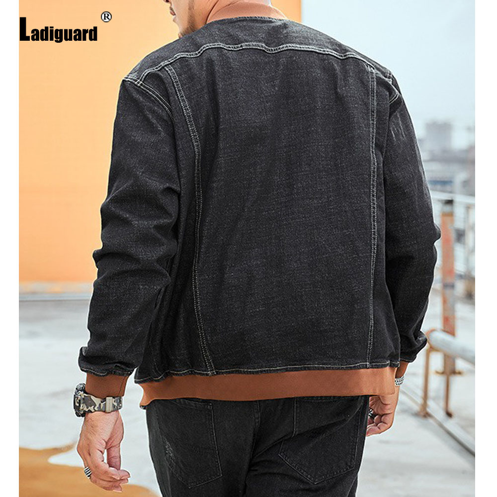 Ladiguard Plus Size 7xl Mens P - Patchwork Jean Jacket reseña y precio