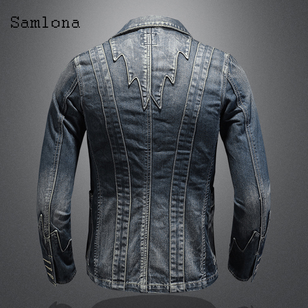 2025 Single Breasted Mens Deni - Patchwork Jean Jacket reseña y precio