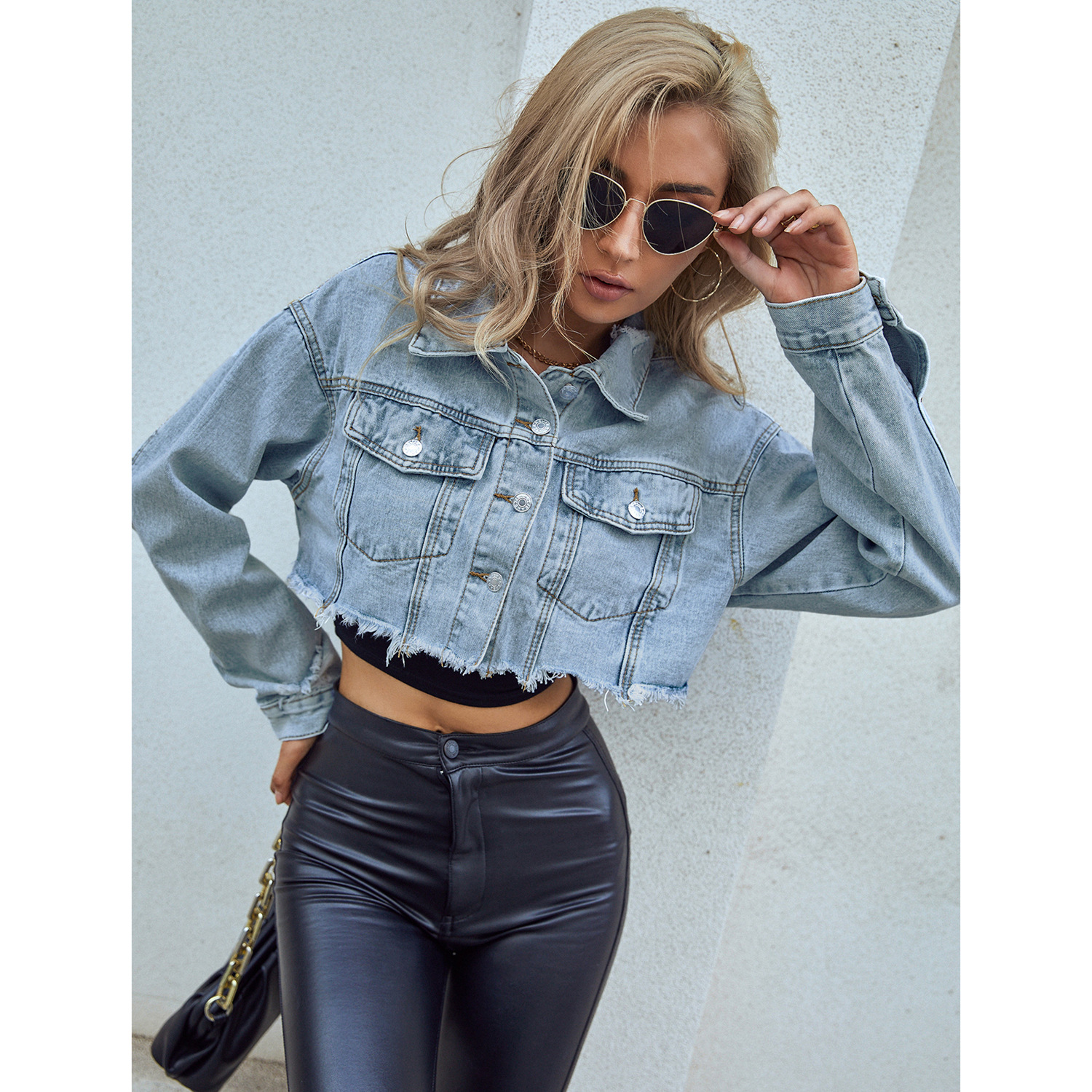 Women Denim Coats Solid Short  - Patchwork Jean Jacket reseña y precio