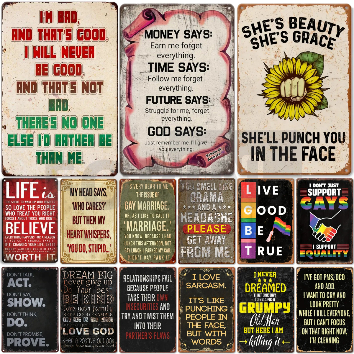 Retro English Metal Sign-Humor - Vintage Fashion Plates reseña y precio