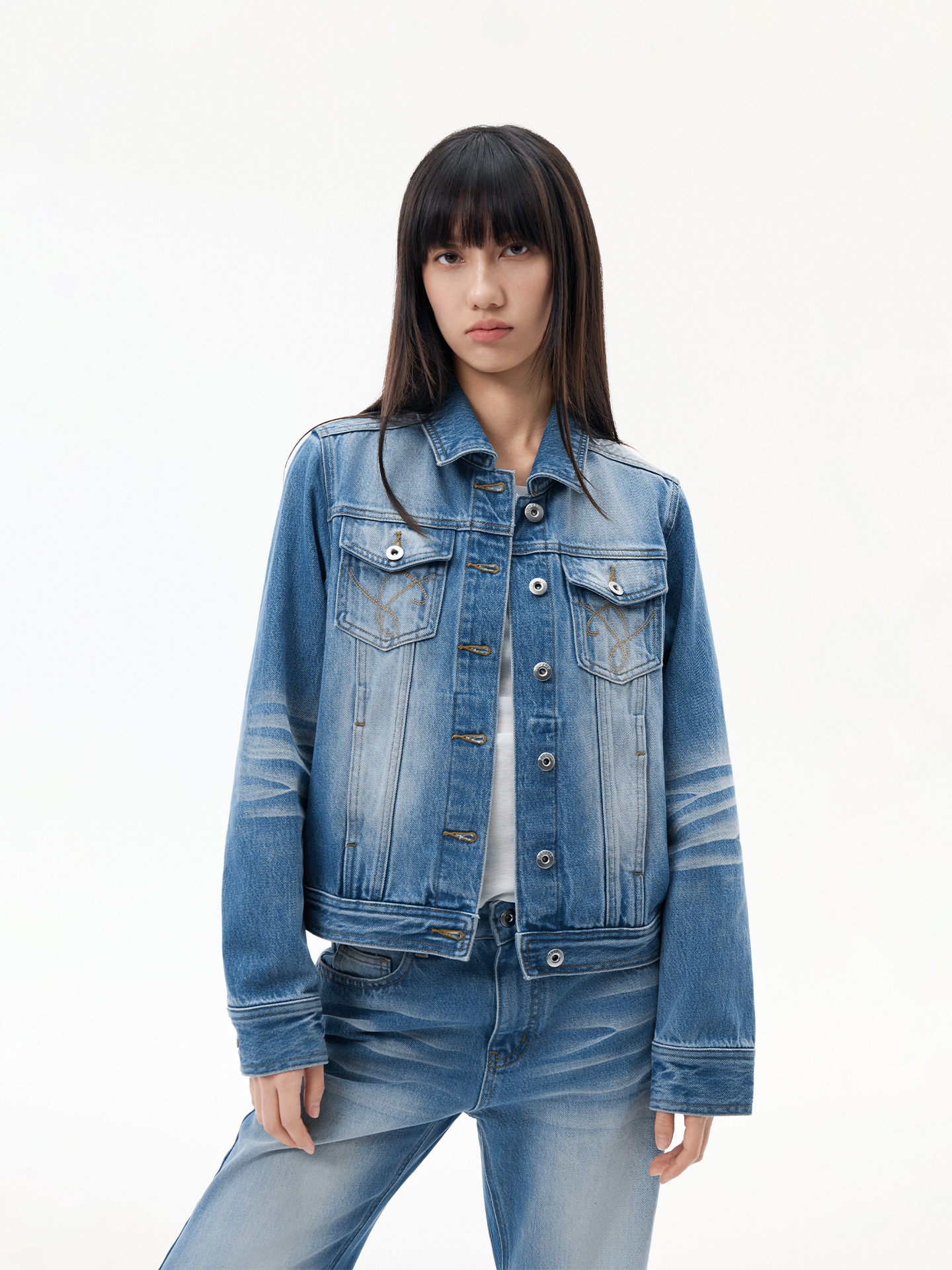 Dusklit Cloud Intention Blue W - Patchwork Jean Jacket reseña y precio