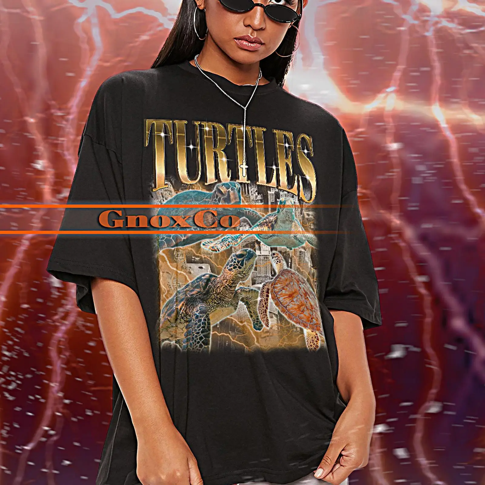 Vintage Turtles 90s Retro T Sh - Turtleneck Knit 90S reseña y precio