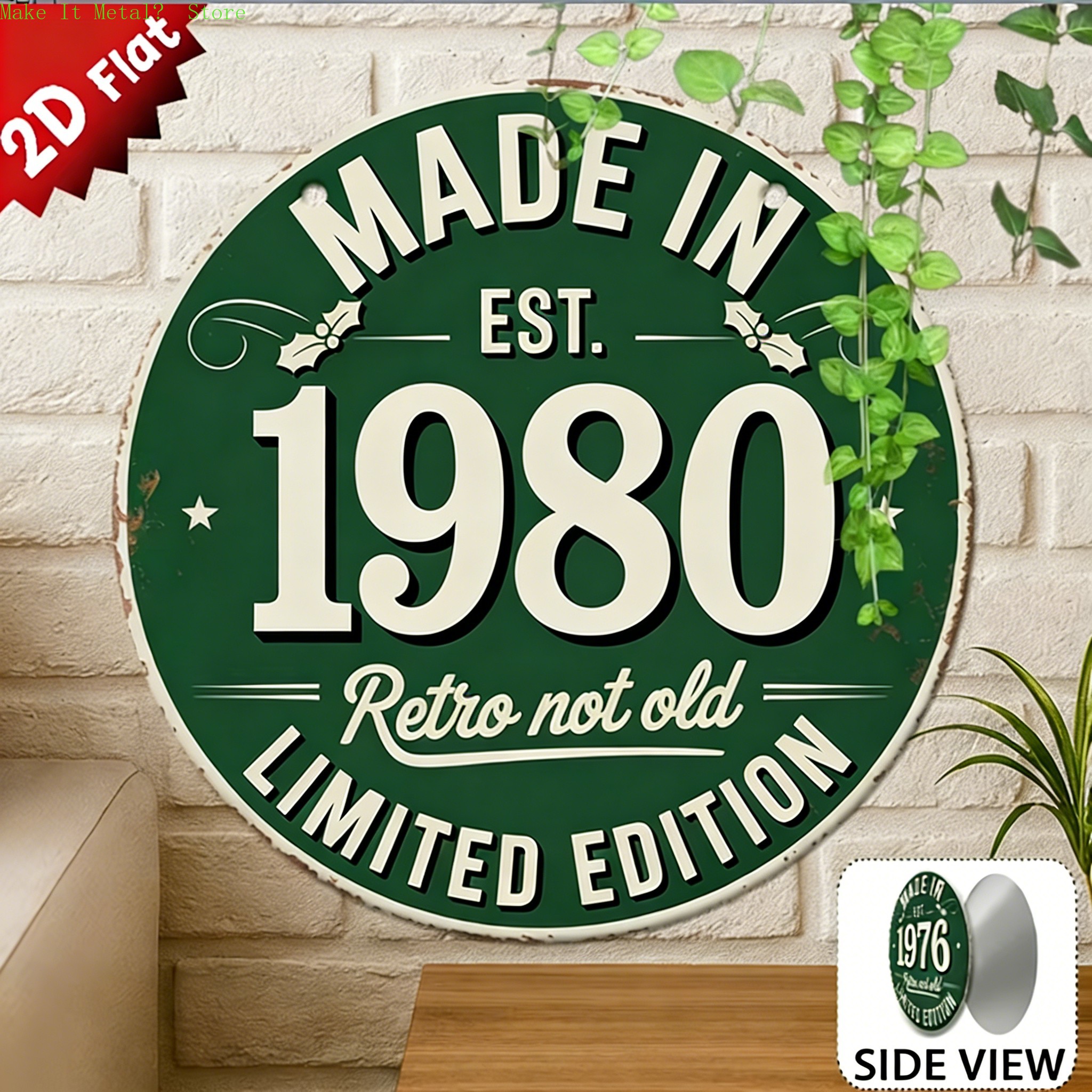 Made in 1976 Retro Not Old 2D  - Vintage Fashion Plates reseña y precio