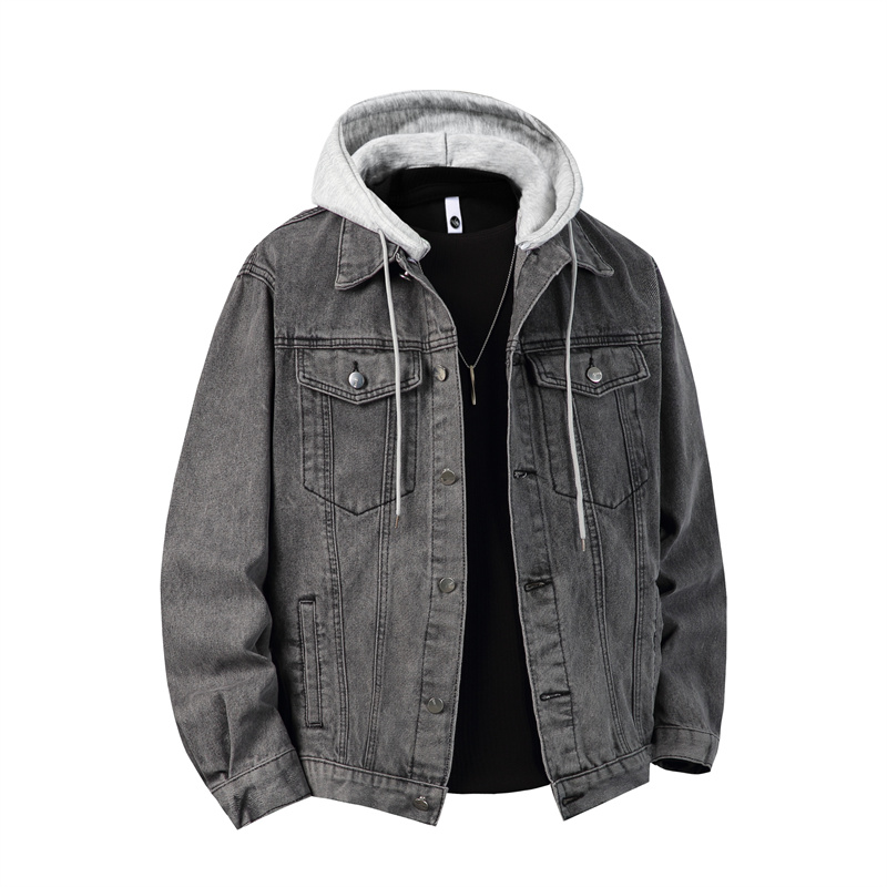 Men Hooded Denim Jacket Men St - Patchwork Jean Jacket reseña y precio