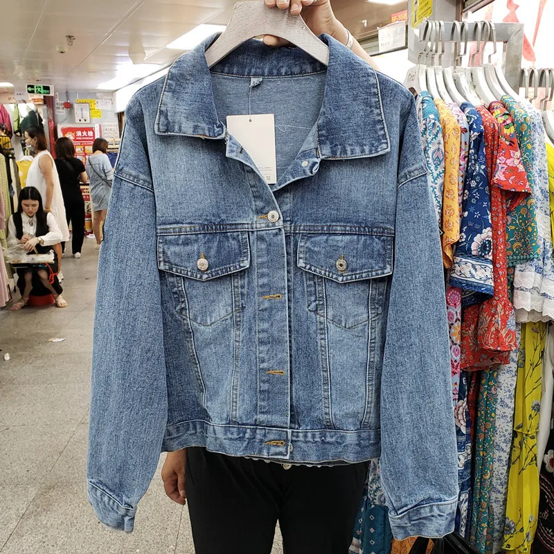 Vintage Blue Embroidery Sequin - Patchwork Jean Jacket reseña y precio