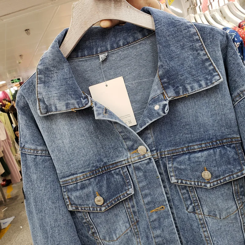 Vintage Blue Embroidery Sequin - Patchwork Jean Jacket reseña y precio